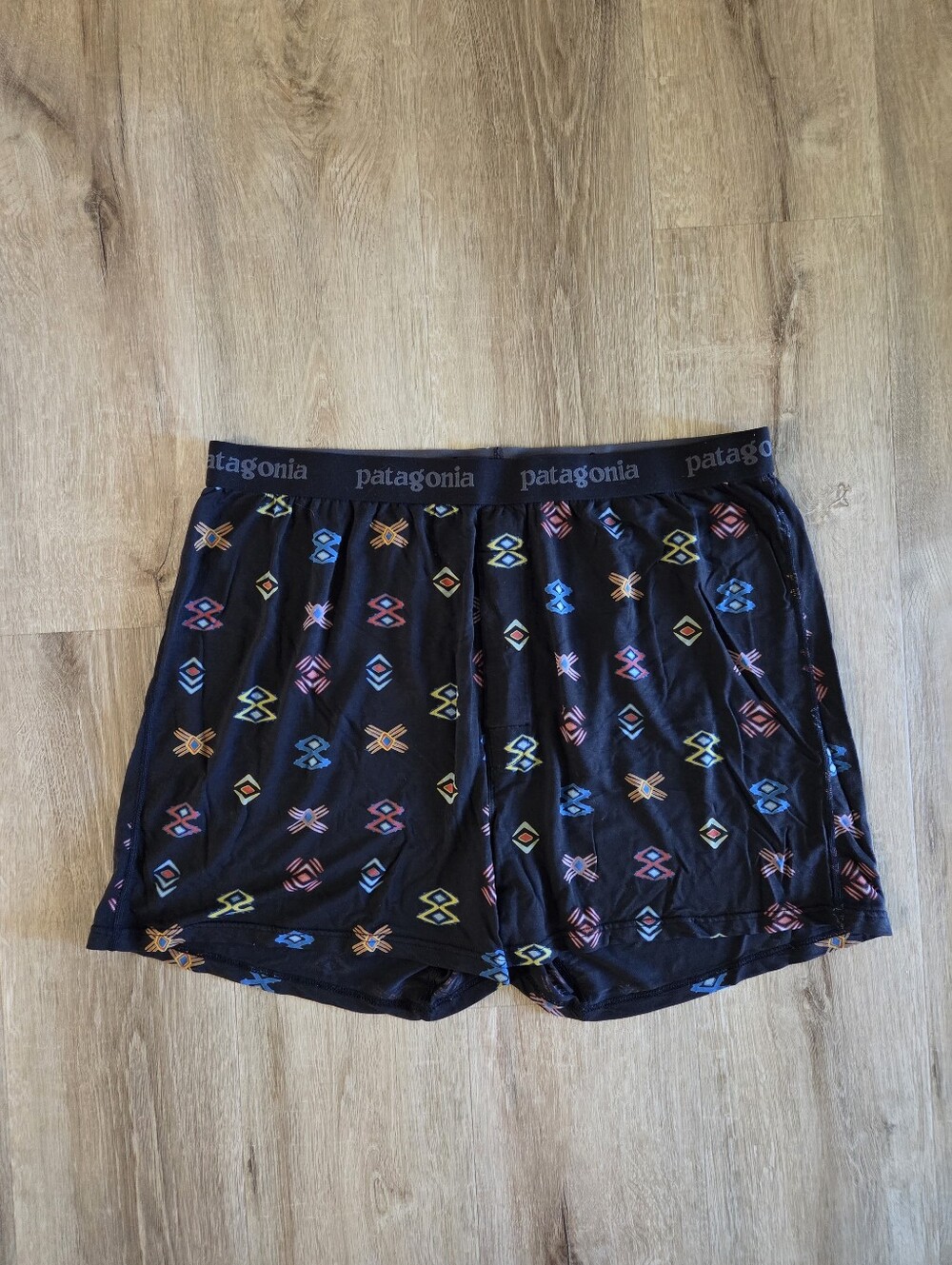 XL Patagonia Men's Black Aztec Print Essential Boxers Underwear